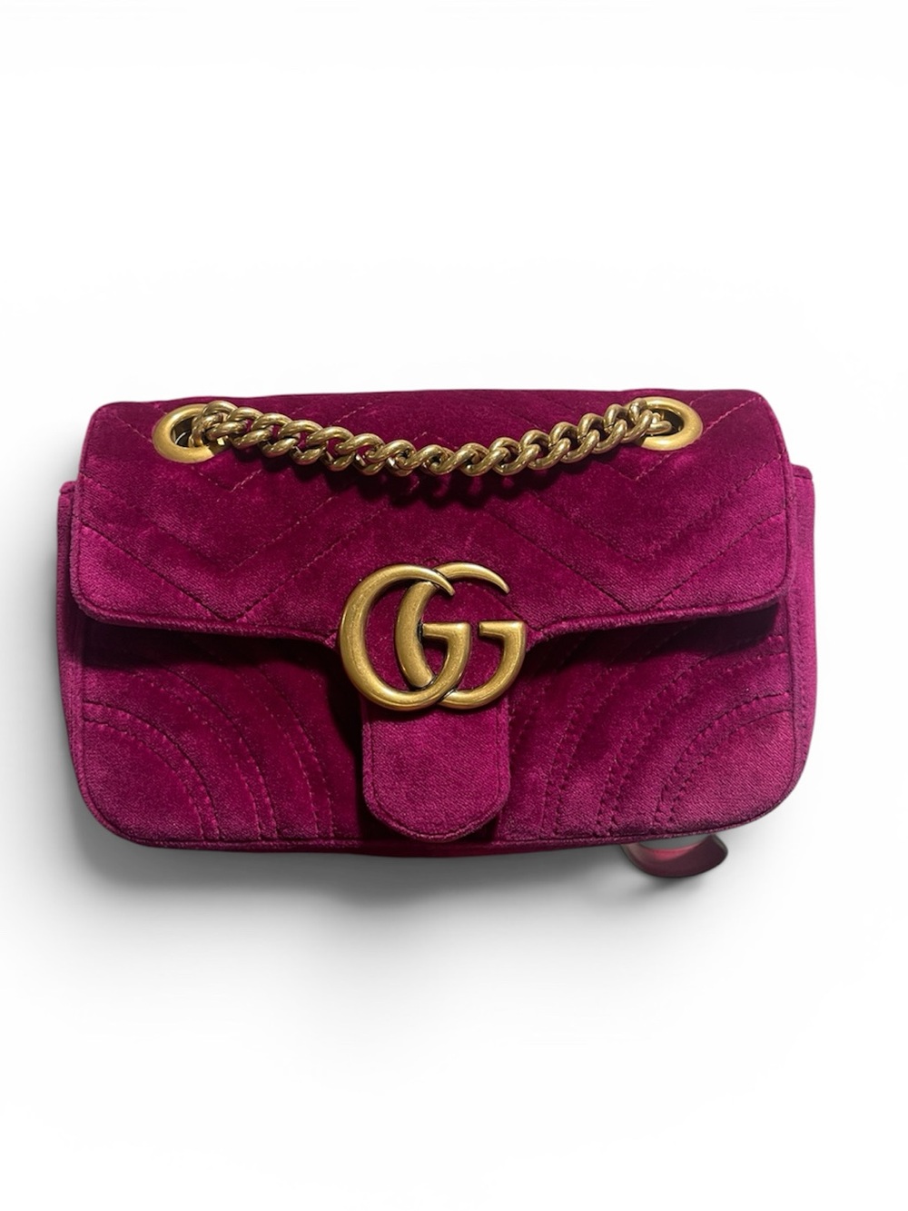Gucci GG Marmont Velvet Crossbody Bag in Purple